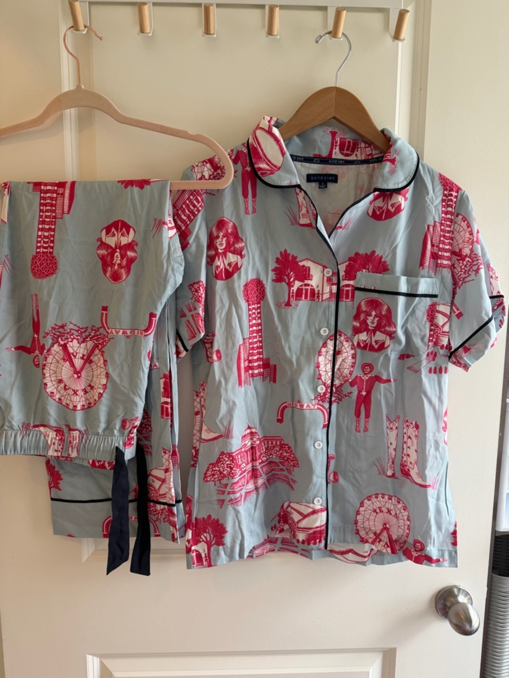 Katie Kime DALLAS TOILE PAJAMA PANTS SET - Picture 4 of 9